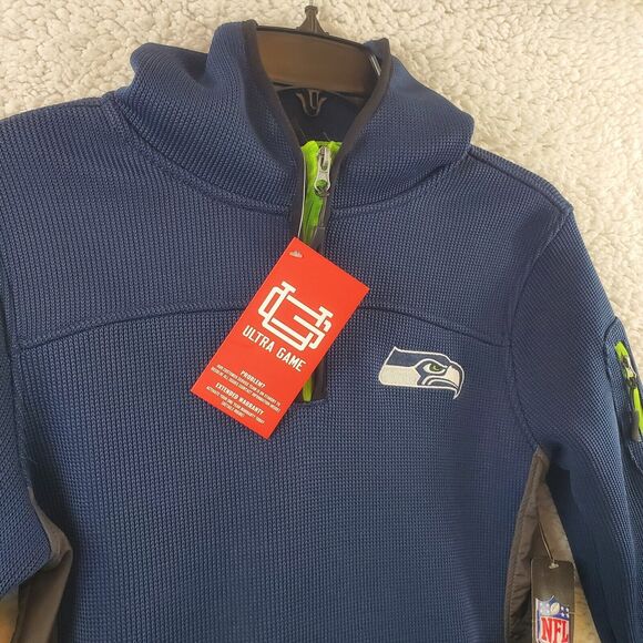 Seattle Seahawks Jacket Kids L 14 / 16 Quarter zip NFL Team Apparel New - Picture 5 of 16